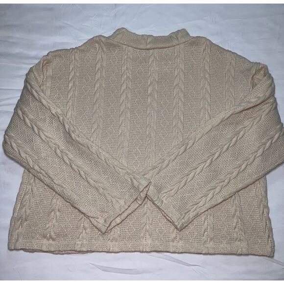 June & Hudson Sweater Womens Size 1 Beige Cable Knit Pullover Mock Neck Fall NWT - Picture 14 of 16